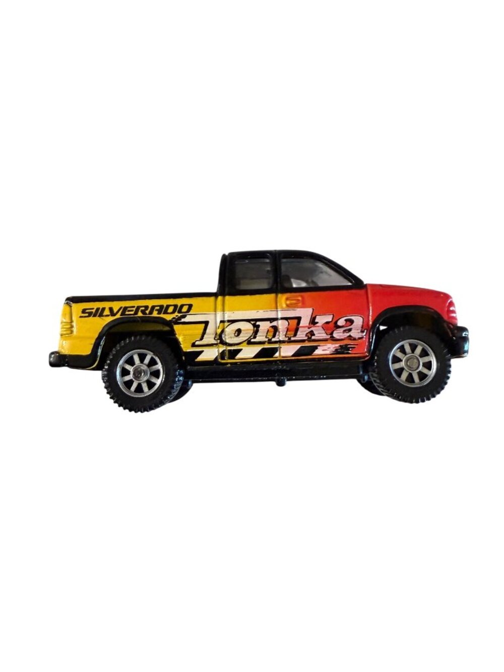 Tonka Silverado Diecast Truck Toy 1:64 Scale Red/Yellow Collectible Vehicle